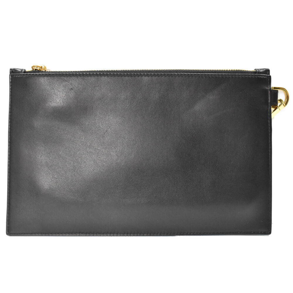 Versace leather clutch bag Shoulder black embroidered heart patch